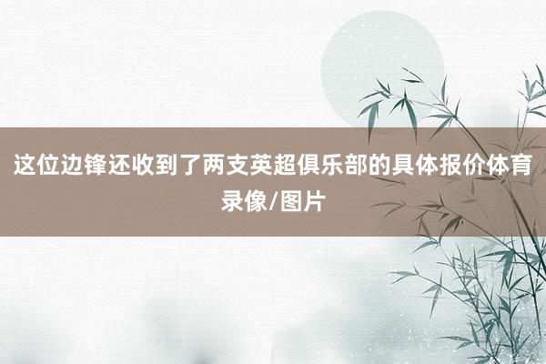 这位边锋还收到了两支英超俱乐部的具体报价体育录像/图片